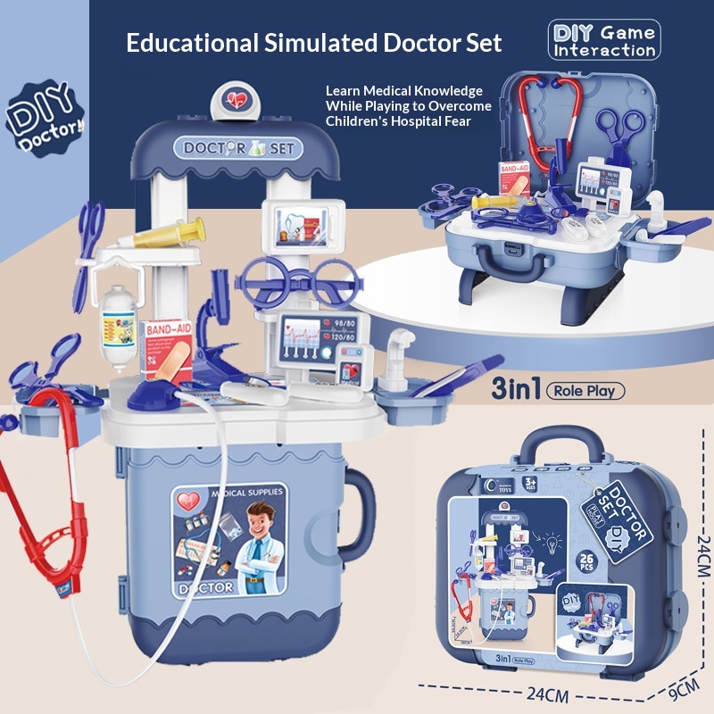 Stethoscope - 3 in 1 DIY 의사놀이 세트
