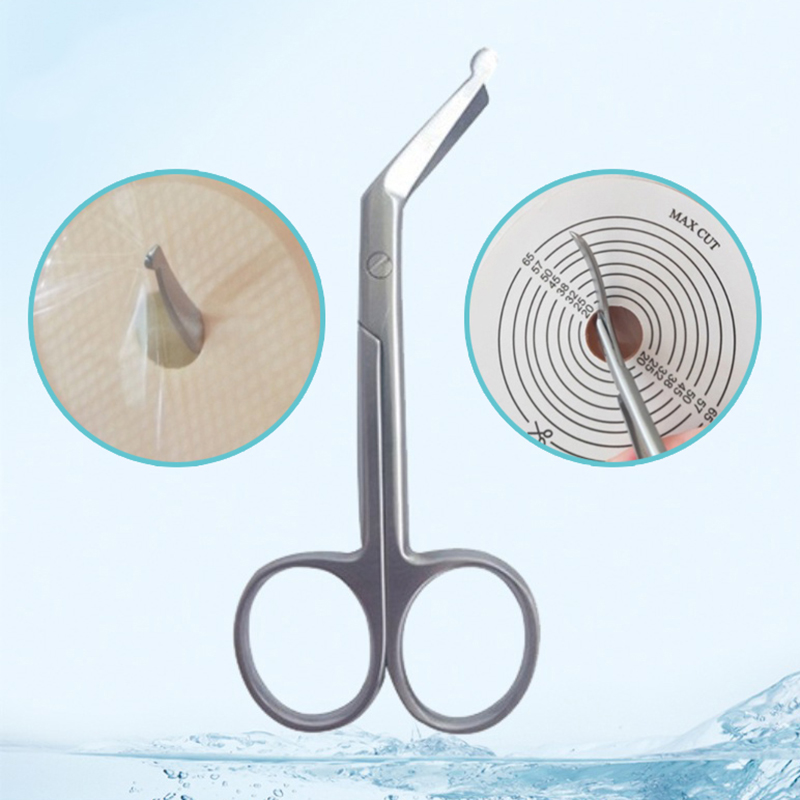 Medical Scissors - Ostomy 가방, 둥근 머리, 곡선 디자인,