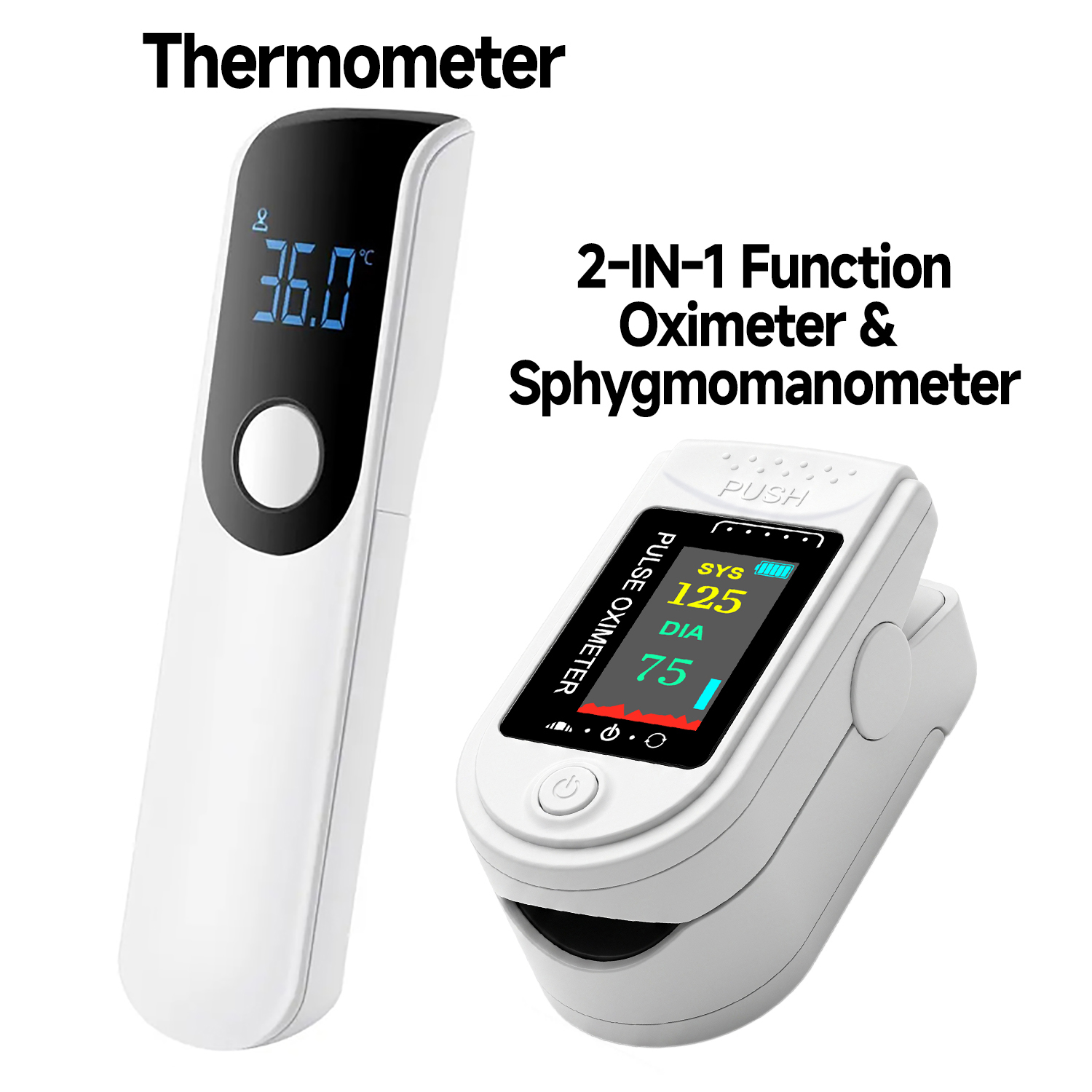 Pulse Oximeter - 미니 체온계, 의료용 체온 측정기 또는