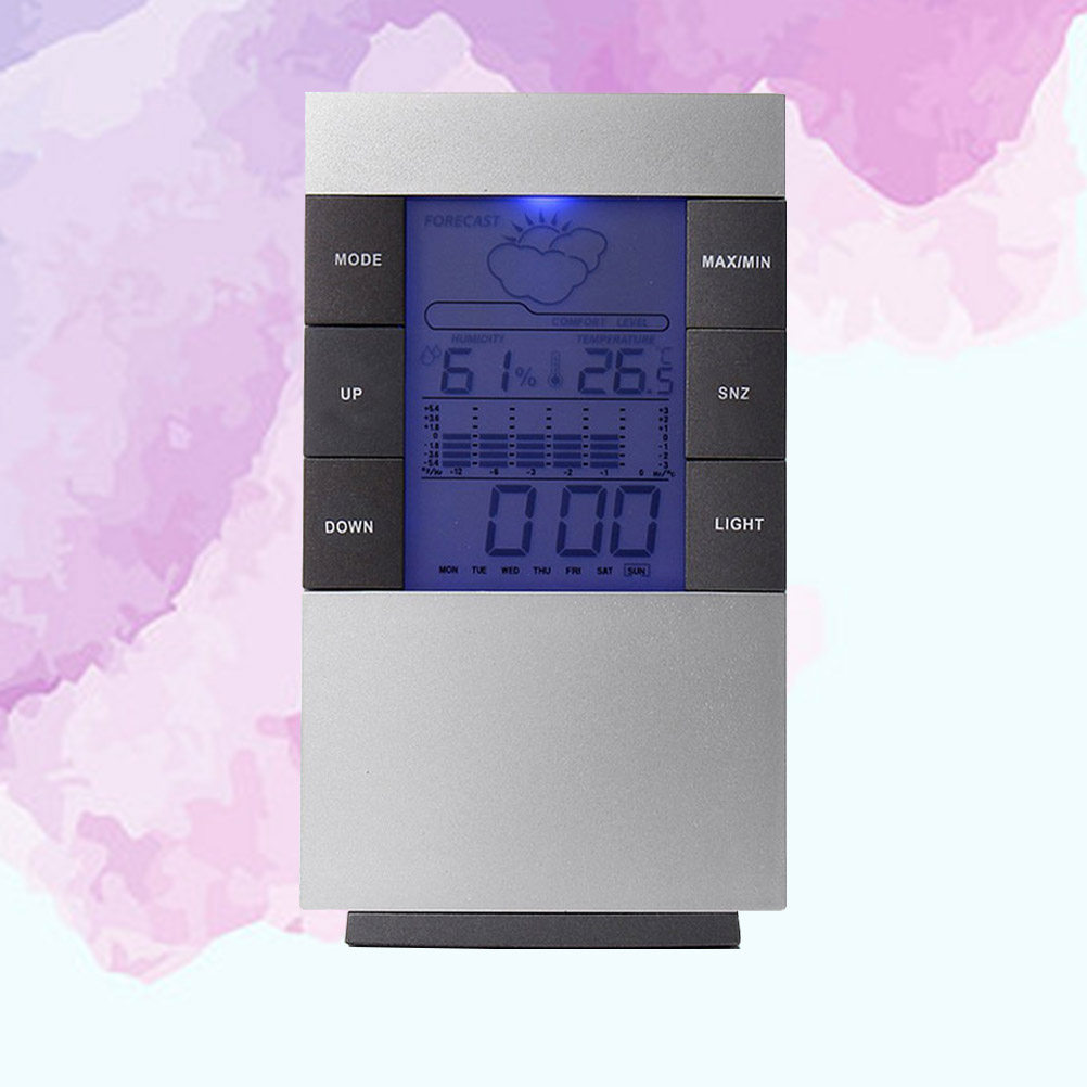 Thermometer Digital - 1개입 LCD 디지털 알람 시계 겸