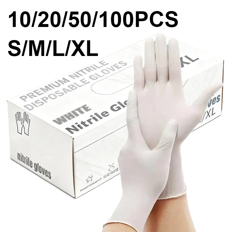 10/20/50/100PCS 흰색 니트릴 장갑 일회용  - Medical Gloves 리뷰 및 가격
